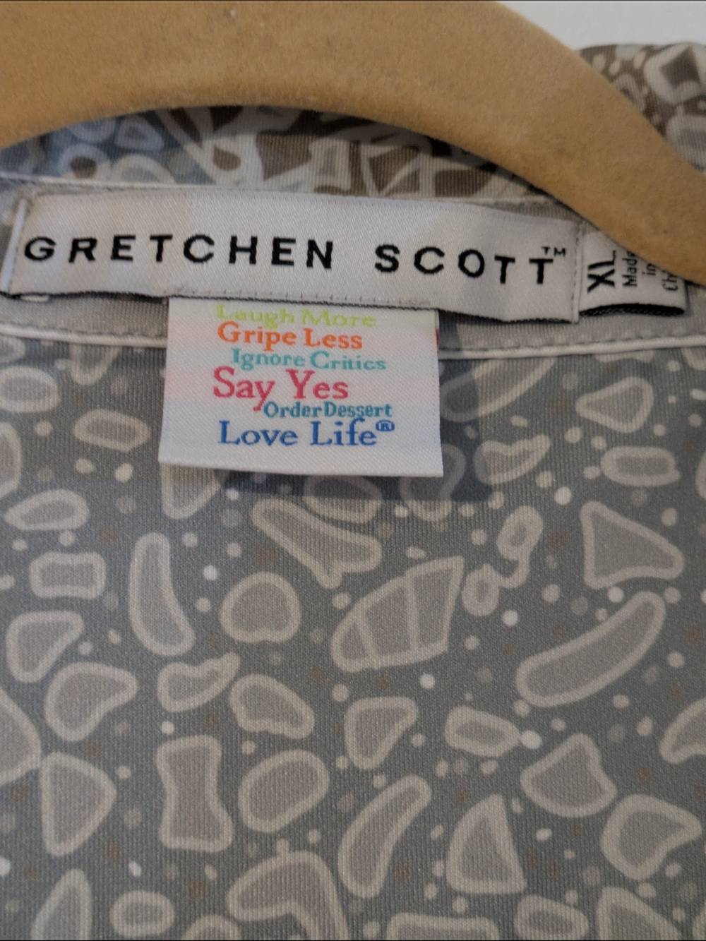 Gretchen Scott Gray Dress with White Pebble Print - Picture 2 of 11